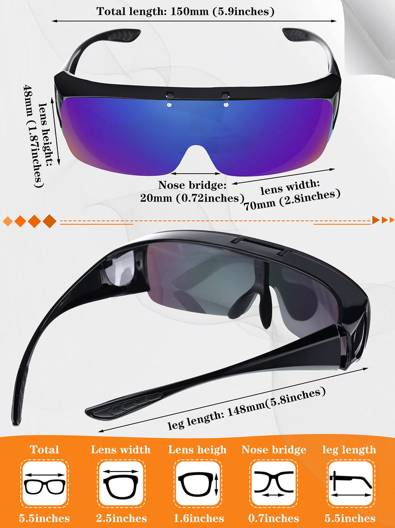 [Australia] - 3 Pieces TAC Flip Glasses Sports Flipping Sunglasses Cover-ups Sunglasses Assorted Colors 