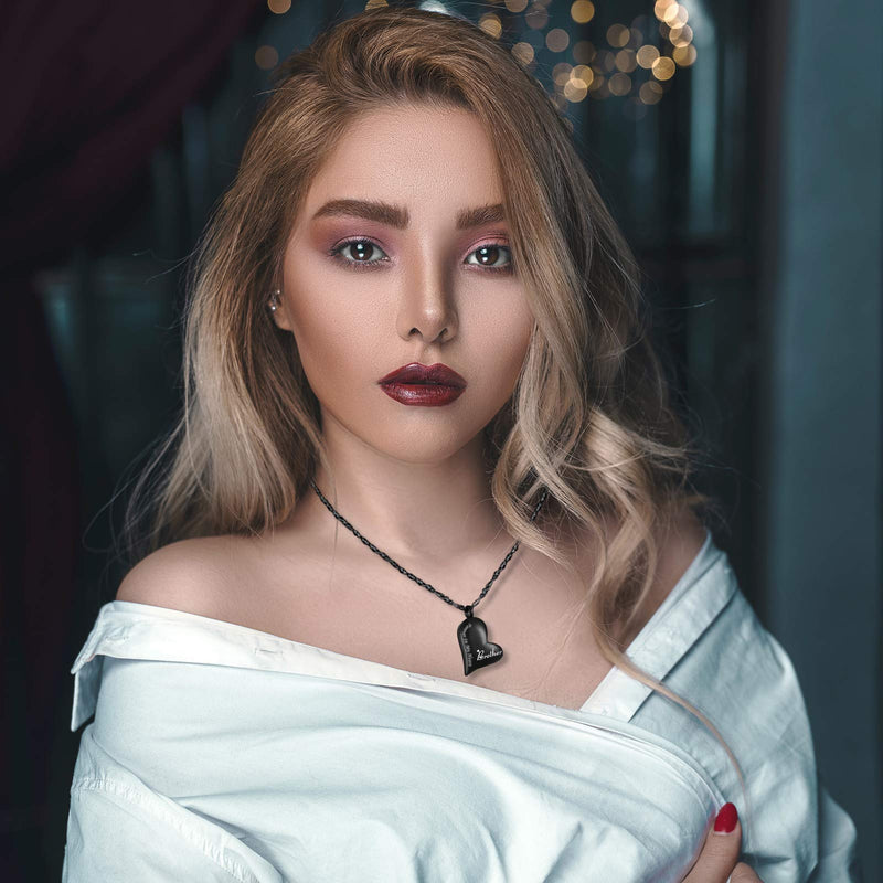 [Australia] - XIUDA Urn Necklace for Ashes Forever in My Heart Pendant Cremation Necklace Stainless Steel Ashes Jewelry for Dad Mom Brother 