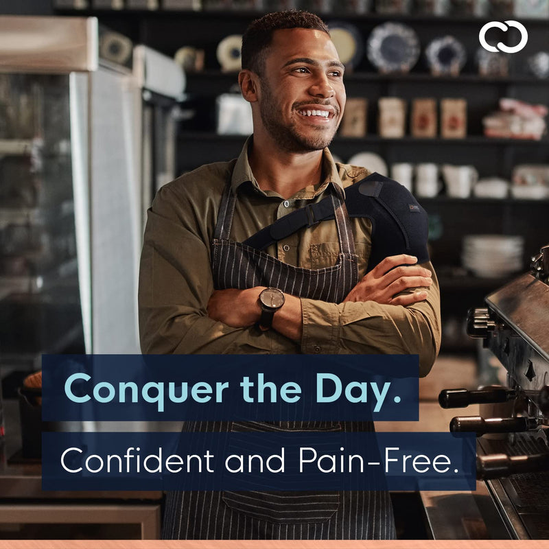 [Australia] - Copper Compression Shoulder Brace - Copper Infused Immobilizer & Support for Torn Rotator Cuff, AC Joint Pain Relief, Dislocation, Arm Stability, Injuries, & Tears - Adjustable Fit for Men & Women One Size (Pack of 1) 