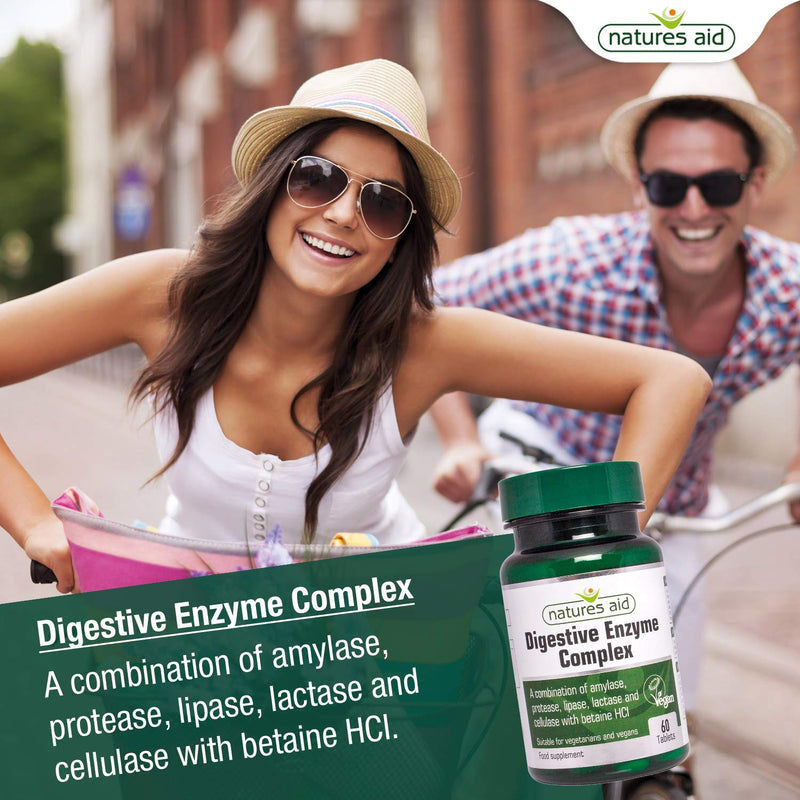 [Australia] - Natures Aid Digestive Enzyme Complex (with Betaine HCI) 60 Tablets. Suitable for Vegetarians. 