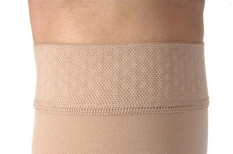 [Australia] - Relief 20-30 mmHg Unisex Open Toe Knee High Support Sock with Silicone Top Band Size: X-Large Full Calf Beige 