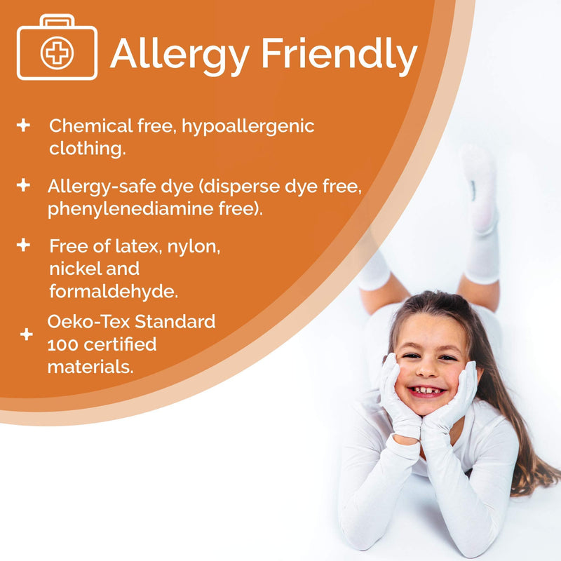 [Australia] - Remedywear Soft Moisturizing Eczema Socks for Kids, Inflammation Relief with Tencel and Zinc (5-6 Years, White) 5-6 Year - White 