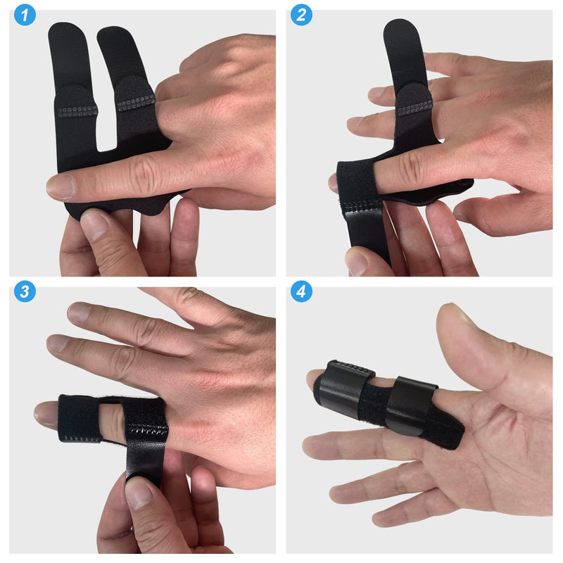[Australia] - 4 Pcs Trigger Finger Splints,Finger Brace,Finger Knuckle Immobilization,Broken Finger Protector, Broken Fingers Straightening,Arthritis Relief,Pain Relief,Fits Index Finger,Middle Finger,Ring Finger 