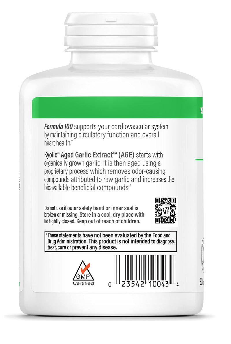[Australia] - Kyolic Aged Garlic Extract Formula 100, Original Cardiovascular, 300 Capsules (Packaging May Vary) 300 Count (Pack of 1) 