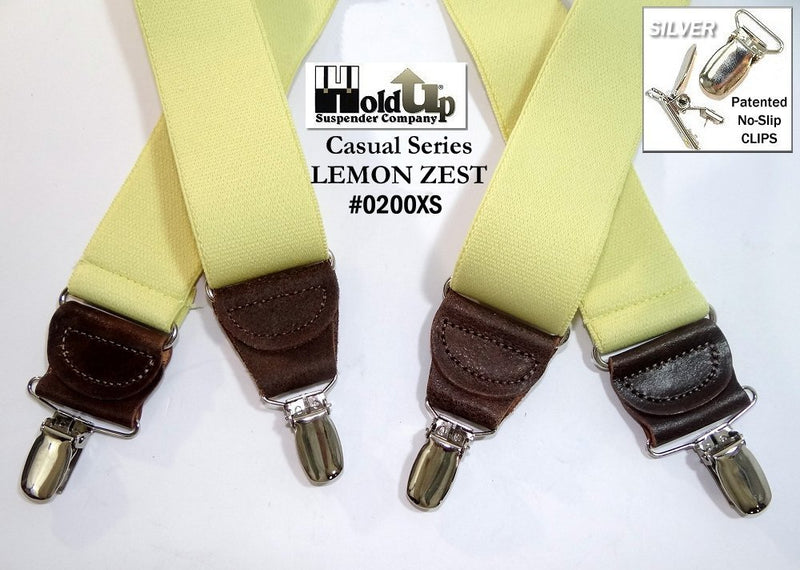 [Australia] - Hold-Ups Yellow 1 1/2" wide Hold-Up Suspenders X-Back Patented No-slip Silver Clips 