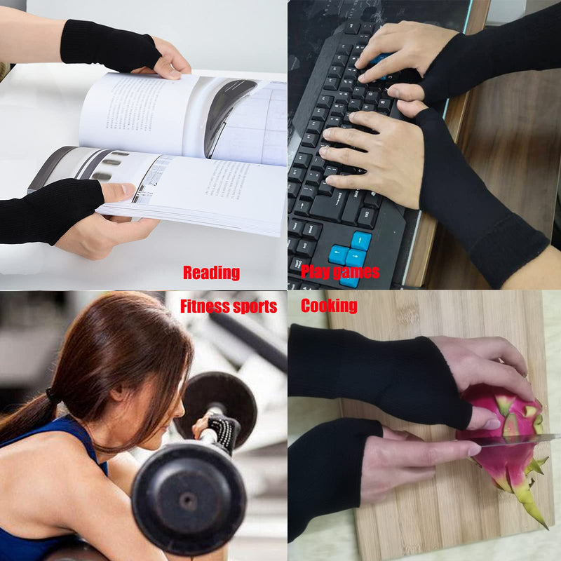 [Australia] - Thumb Wrist Compression Gloves (1 Pair), Breathable Wrist Support Brace Thumb Sleeve with Soft Gel Pads for CMC Joint Pain Relief, Comfortable Thumb Brace for Arthritis, Tendonitis, Sprains, Strains, Carpal Tunnel and Trigger Thumb Black 