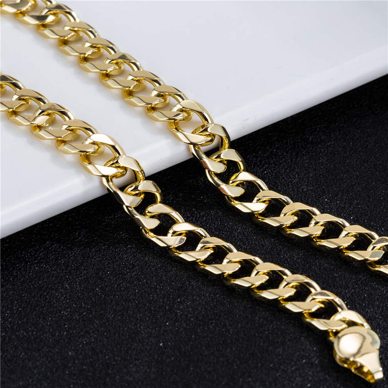 [Australia] - kelistom 14K White Gold Plated 7mm Cuban Link Flat Chain Anklet for Women Men, Curb Chain Ankle Bracelet for Women Men 9 10 11 inches 9.0 Inches 14k-gold-plated 