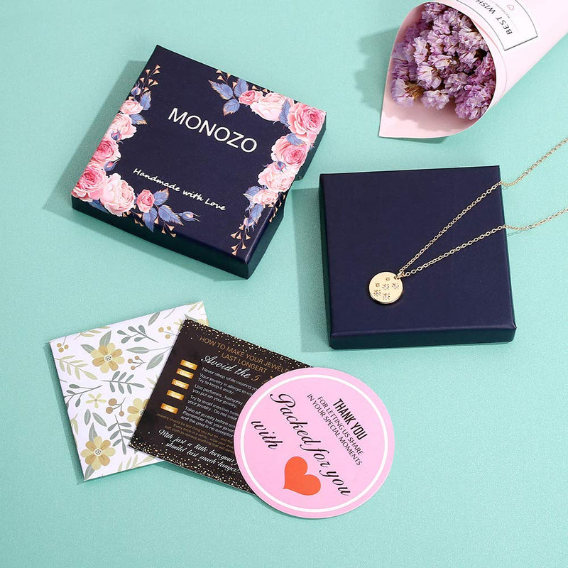 [Australia] - MONOZO Zodiac Necklace for Women, 14K Gold Filled CZ 12 Constellation Pendant Necklace Minimalist Zodiac Sign Necklaces Astrology Disc Necklace Jewelry Gifts for Girls Gemini 