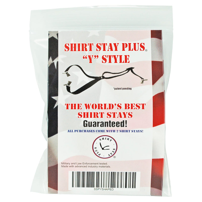 [Australia] - World's Best Shirt Stays from Shirt Stay Plus - Made in USA (Y-Style, Select Series) Y Style Shirt Stays (Black) 