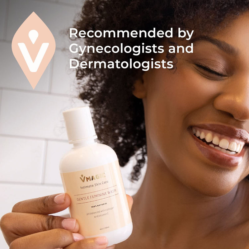 [Australia] - Vmagic Gentle Feminine Wash by Medicine Mama’s Apothecary – pH Balanced to Cleanse and Rejuvenate Intimate Skin with Chamomile, Collagen, Vitamin E and Sage – Hormone Free — 4 oz 