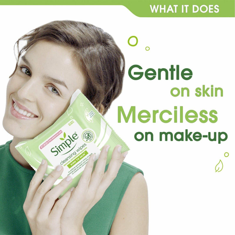 [Australia] - Simple Facial Cleansing Wipes Kind to Skin Sensitive 25's (3 Packs) 25 Count (Pack of 3) 