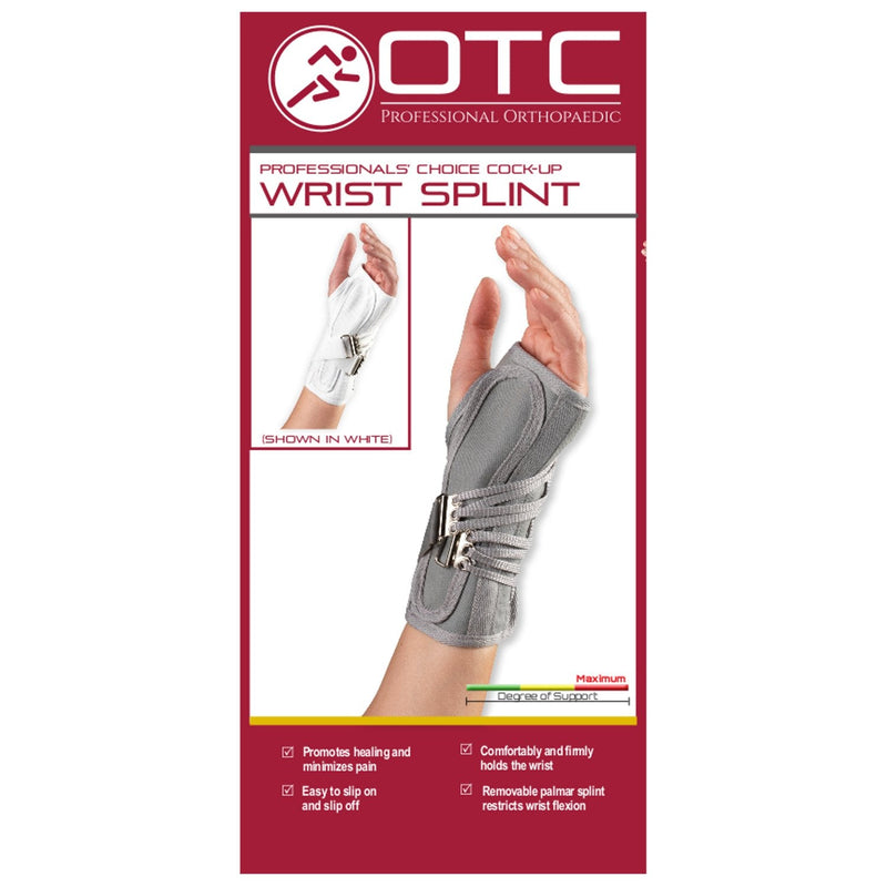 [Australia] - OTC Wrist Splint, Cock-Up Lacing, Canvas, ProChoice, Grey, Small (Left Hand) Small (Pack of 1) Gray (Left Hand) 