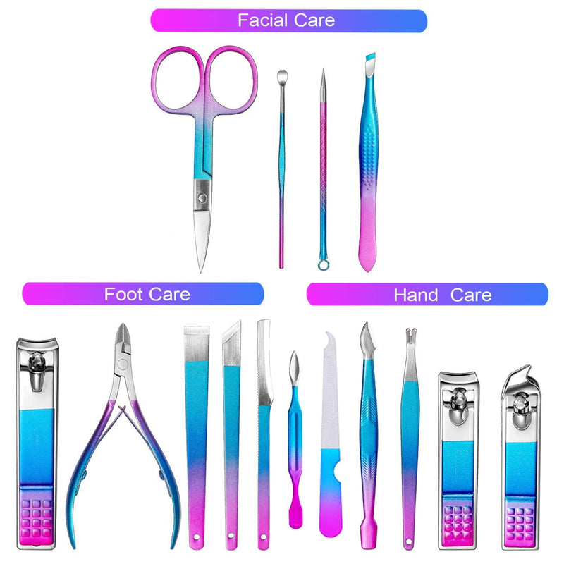 [Australia] - Professional Nail Clippers Manicure Set Pedicure Kit Nail Care Tools, for Travel or Home Luxurious Kit (10 in 1) 10 in 1 