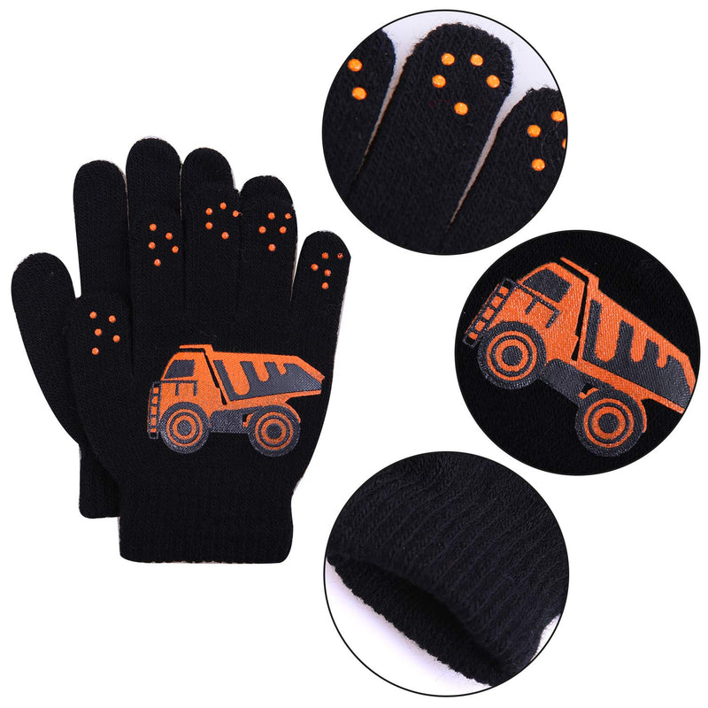 [Australia] - Cooraby 3 Pairs Winter Kids Gloves Warm Stretchy Knitted Magic Gloves Full Finger Mittens Colors H 3-5T 