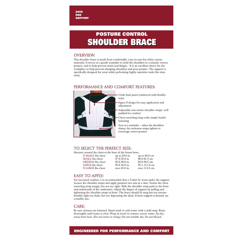 [Australia] - OTC Shoulder Brace, Posture Support Control, Figure-8 Style, Medium White 