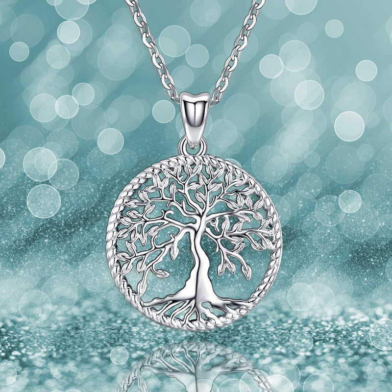 [Australia] - Odinstone Tree of Life Necklace, Sterling Silver Pendant for Women Girls, Best Jewelry Gifts for Mom/Wife/Grandma/Girlfriend(with Fine Gift Box) 