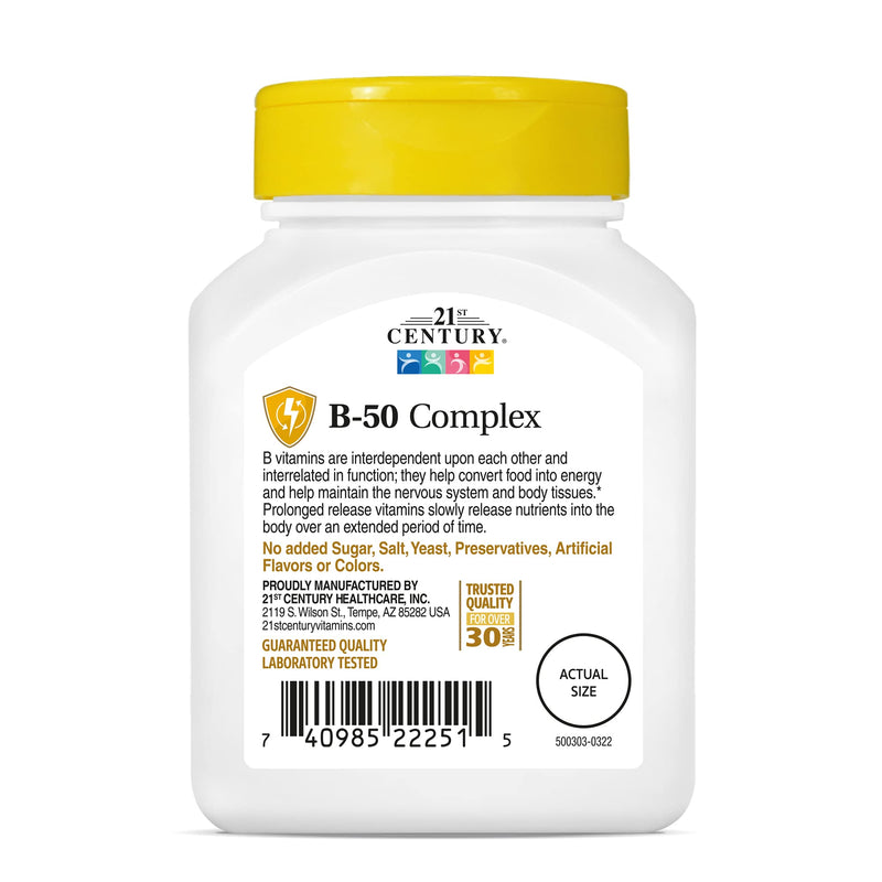 [Australia] - 21st Century B 50 Complex Prolonged Release Tablets, 60 Count (Pack of 1) 