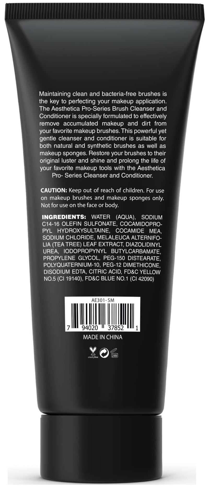 [Australia] - Aesthetica Makeup Brush Cleaner – Cruelty Free Make Up Brush Shampoo for any Brush, Sponge or Applicator - Made in USA - 2.5 fl oz 2.5 Fl Oz (Pack of 1) 