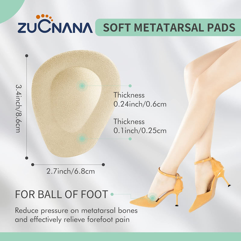 [Australia] - (12 Pieces)Metatarsal Pads for Women | Reusable Ball of Foot Cushions for Women High Heels | Soft Gel Shoe Inserts for Foot Pain Relief from Mortons Neuroma and Callus | Anti-Slip One Size Fits Any Beige + Black + Clear 