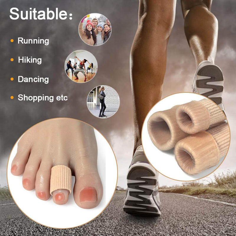 [Australia] - Cuttable Toe Tubes Sleeves 5 Pack, Made of Elastic Fabric Lined with Silicone Gel. Toe Sleeve Protectors Relief Toe Pressure Pain, Corn and Calluses Remover For Medium Toe 3.93 Inch (Pack of 5) 