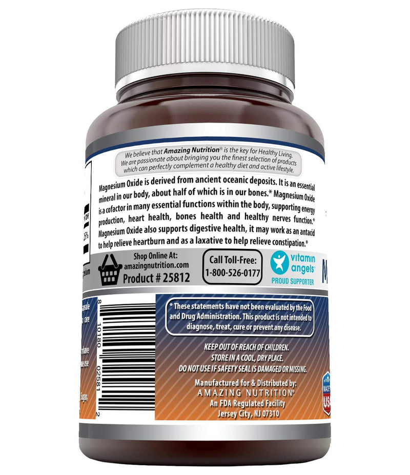 [Australia] - Amazing Formulas Magnesium Oxide 500mg, 90 Capsules Supplement (Non-GMO, Gluten Free) - Essential Mineral For Healthy Well-Being, Supports Energy Production, Supports Heart, Bone & Digestive Health 