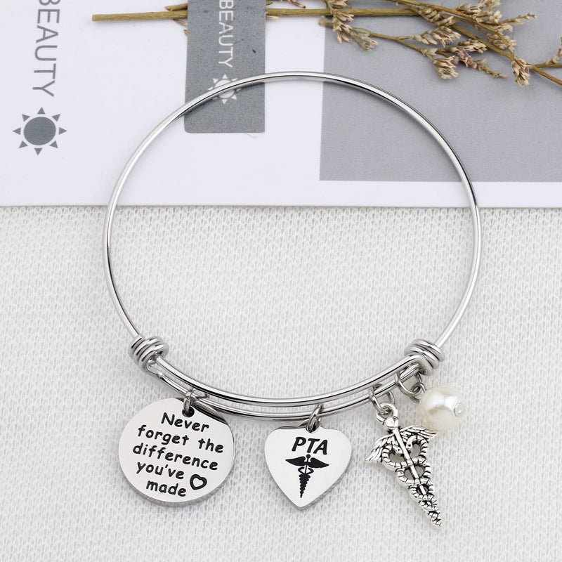 [Australia] - WSNANG PTA Bracelet Physical Therapist Assistant Gift Never Forget The Difference You've Made Bracelet Inspirational Gift for Medical School Graduates PTA Difference BR 