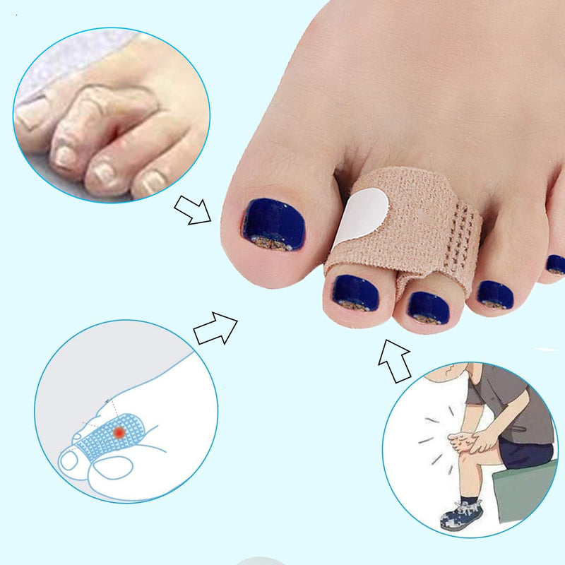[Australia] - Reppkyh Broken Toe Wraps for Big Toes, 8 Pcs/Pack, Fabric Toe Splint Toe Cushioned Bandages for Help Broken Toes, Straightening Hammertoes, Overlapping Toes, Claw Toes and Broken Toes Color Fabric Toe 