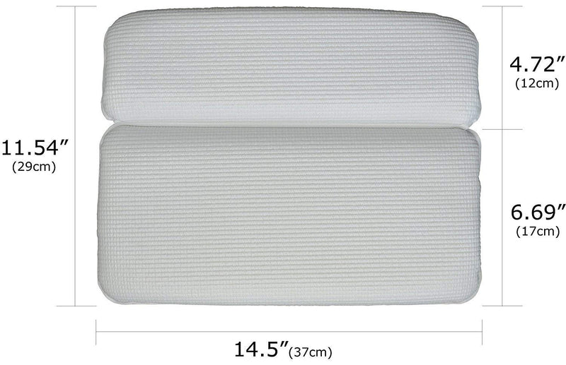 [Australia] - SOLKING Bath Pillow Super Large Sunkers Spa in Your Home White Checked Fit Tub … 