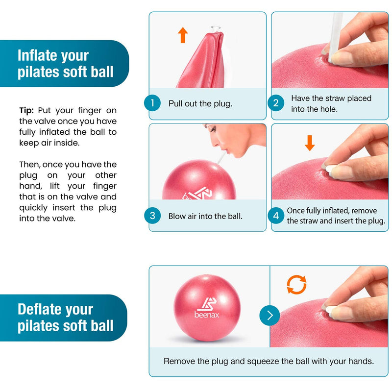 [Australia] - Beenax 23cm Soft Pilates Ball - 9 Inch Exercise Ball, Mini Barre Ball, Gym Ball - Perfect for Yoga, Pilates, Core Training, Physical Therapy and Balance (Home & Gym & Office) Coral Pink 