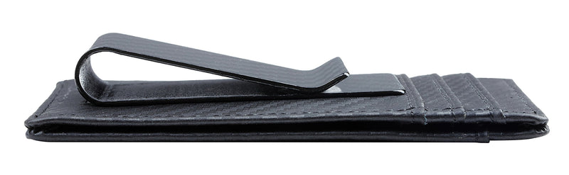 [Australia] - Travelambo Money Clip Front Pocket Wallet Slim Minimalist Wallet RFID Blocking (Weaved Black) 