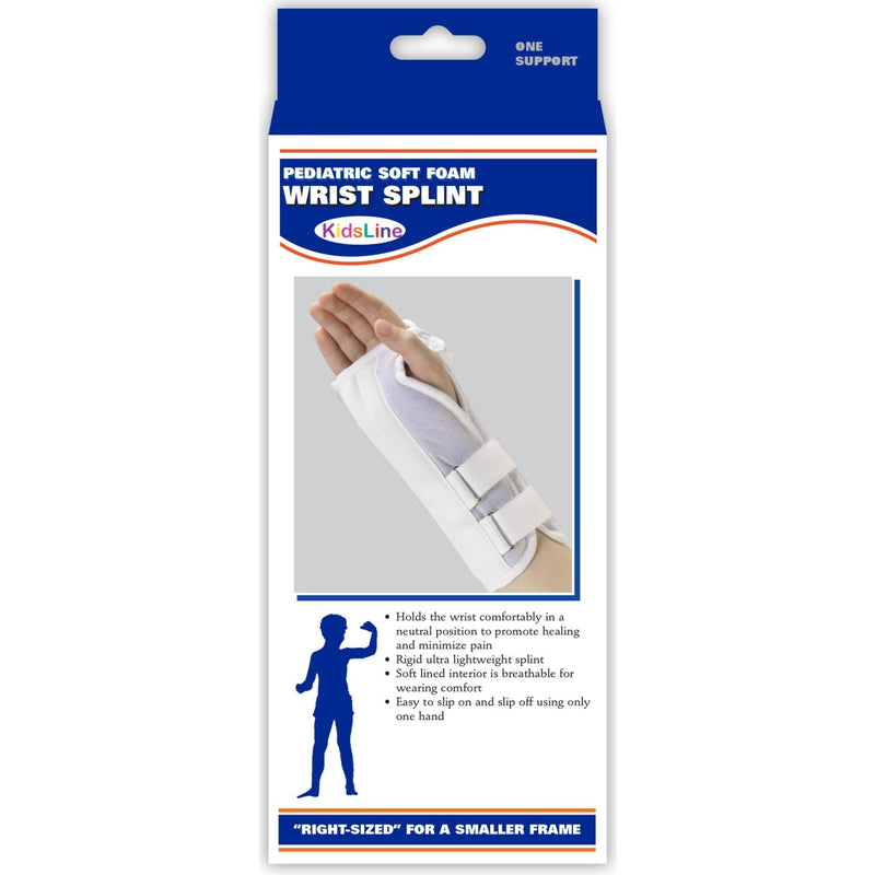 [Australia] - OTC Kidsline Wrist Splint Soft Foam Adjustable Support, White (Left Hand), Pediatric White (Left Hand) 