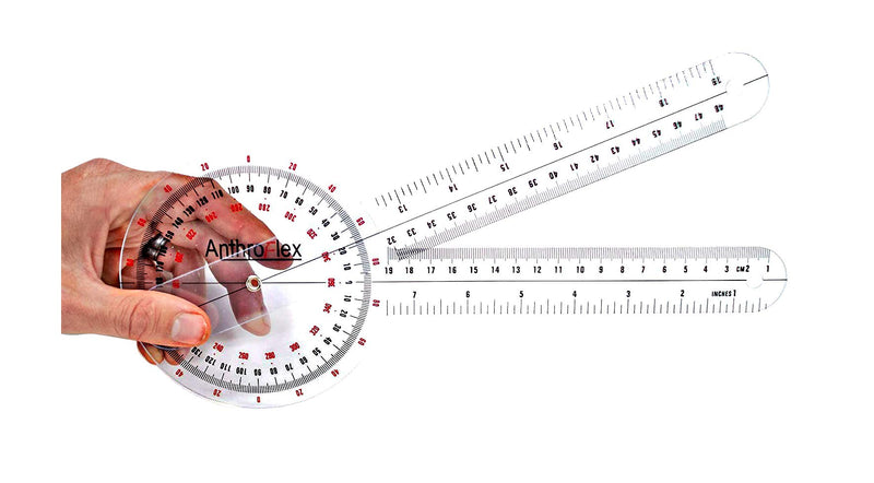 [Australia] - AnthroFlex Goniometer Set of 4: 12", 8", Finger, Spinal - to Measure Range of Motion of Joints for Physical Therapy and Occupational Therapy - cm and Inches, Made of Durable Plastic 