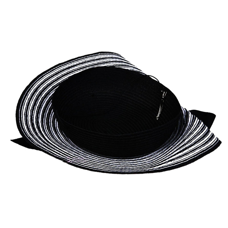 [Australia] - Fashion Cupid Zebra Womens Dress Fascinator Straw Hat A003 Black and White 