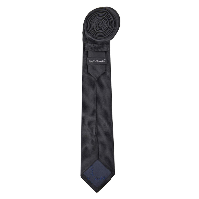 [Australia] - Jacob Alexander Men's Woven Subtle Mini Squares Slim Neck Tie Black 