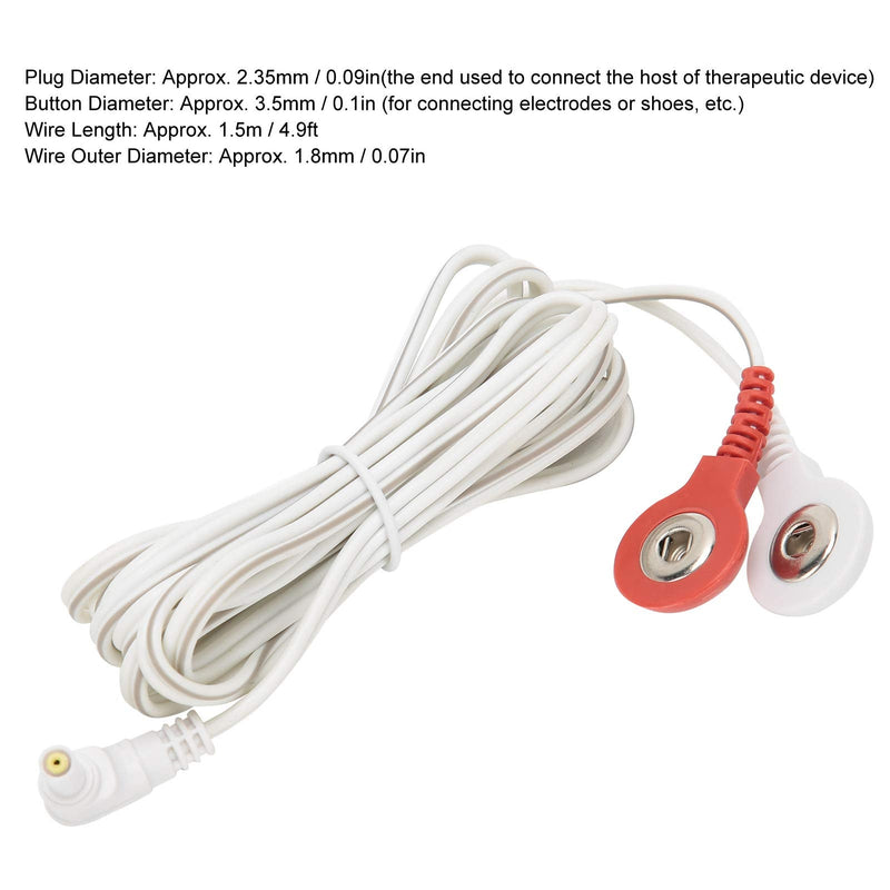 [Australia] - 10pcs / Bag TENS Wire Cable, 2.35mm 1.5m 2‑in‑1 Button Type Electrode Lead Wires Cable for TENS Unit Physiotherapy Machine 