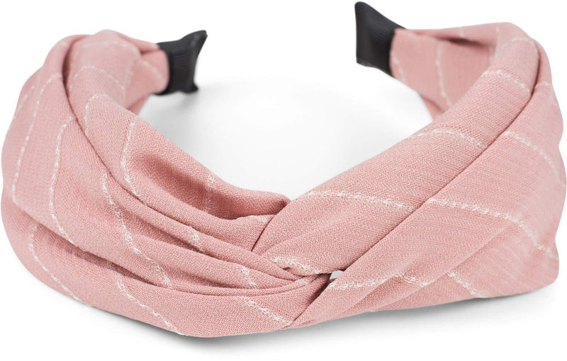 [Australia] - styleBREAKER Women Hairband with noble pinstripe pattern and twist knot, retro look, hair band, hair ornament 04027028, color:Rose Rose 