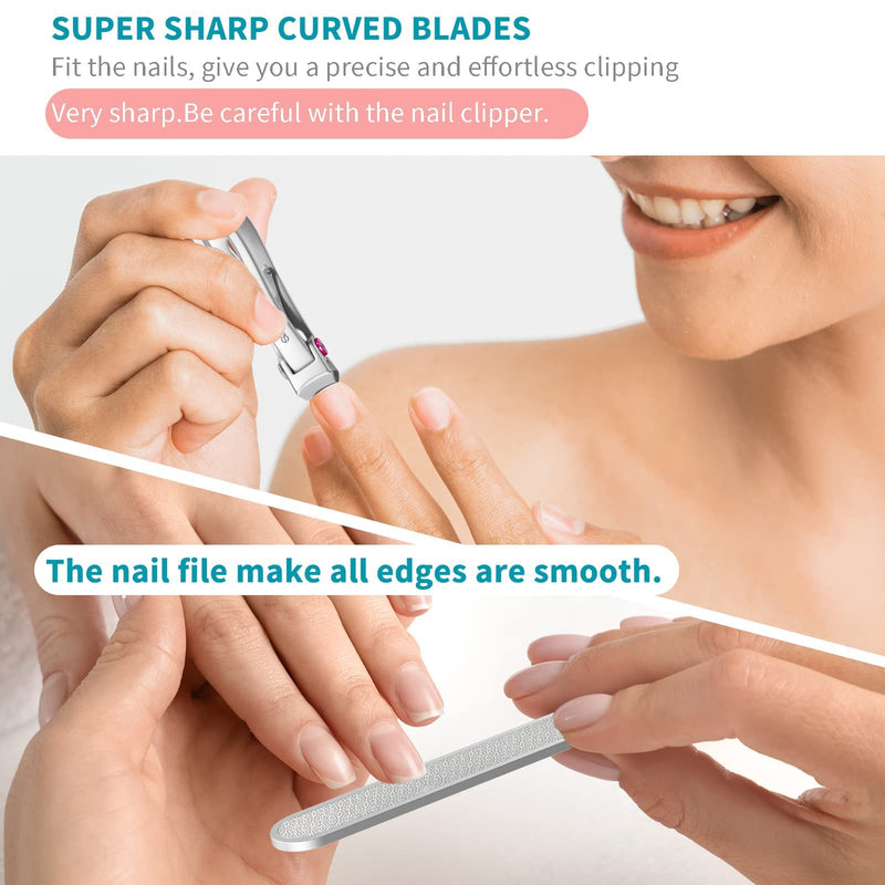 [Australia] - SZQHT Extra Wide Jaw Opening Nail Clippers for Thick Nails Cutter for Ingrown Toenail Clippers & Fingernails Manicure Set,Pedicure Kit,Men & Women(Silver) Silver 