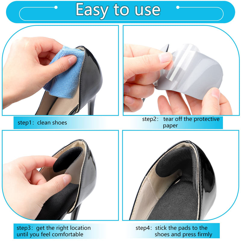 [Australia] - 6 Pairs Shoe Inserts for Shoes Too Big Anti Slip High Heel Grip Liners and Metatarsal Pads Ball of Foot Cushions Gel Pads Insoles for Women Men Loose Shoes Blister Prevention (Beige, Black, Clear) Beige, Black, Clear 
