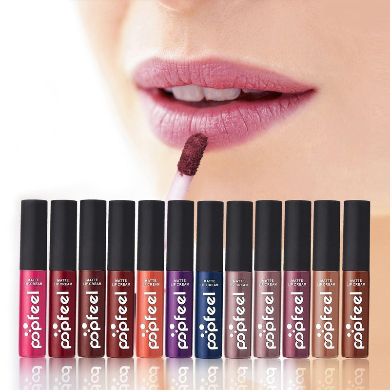 [Australia] - DONGXIUB Lip Gloss -12 Colors Set Waterproof Long Lasting Madly Matte Lip Gloss Liquid Lipstick Beauty Makeup Cosmetics 