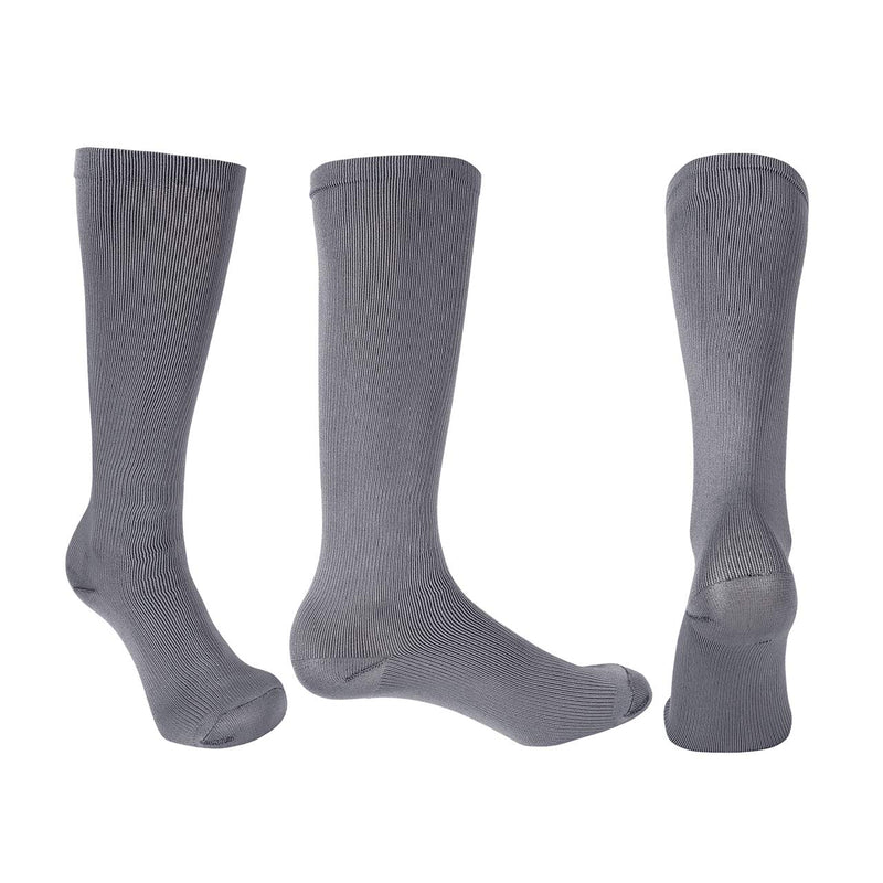 [Australia] - Faletony Compression Socks 20-30mmHg for Men & Women - Best Stockings for Running, Nurses, Athletic, Pregnancy, Flight Travel Grey L-XL 