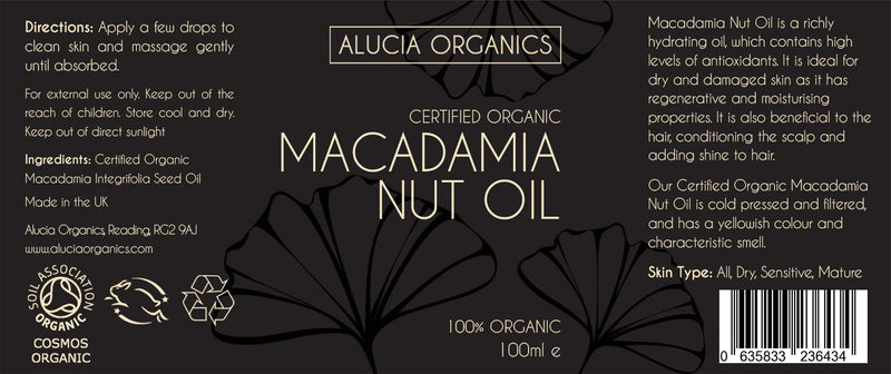 [Australia] - Alucia Organics Certified Organic Macadamia Nut Oil 100ml 