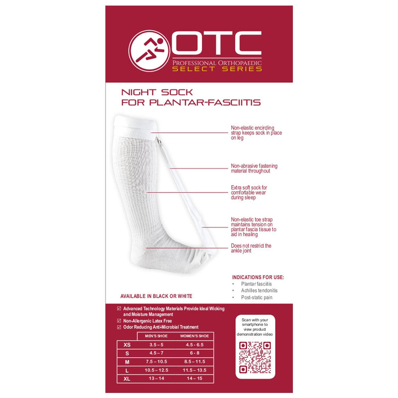 [Australia] - Night Sock, Plantar Fasciitis, Achilles Tendonitis, Step Arch Tight Calf Muscle Support, White, Small 