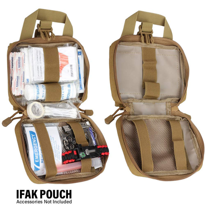 [Australia] - LIVANS Tactical EMT Pouch, Rip Away Molle Medical Pouches IFAK Tear-Away First Aid Kit Emergency Survival Bag for Travel Outdoor Hiking Khaki 