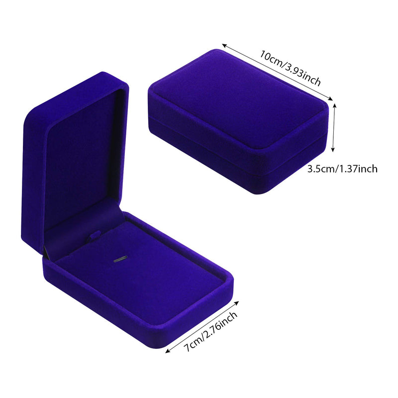 [Australia] - Velvet Pendant Necklace Boxes Jewelry Case Royal Blue Gift Box for Birthday Wedding Mother's Day Graduation Gifts (4 Pieces) 4 