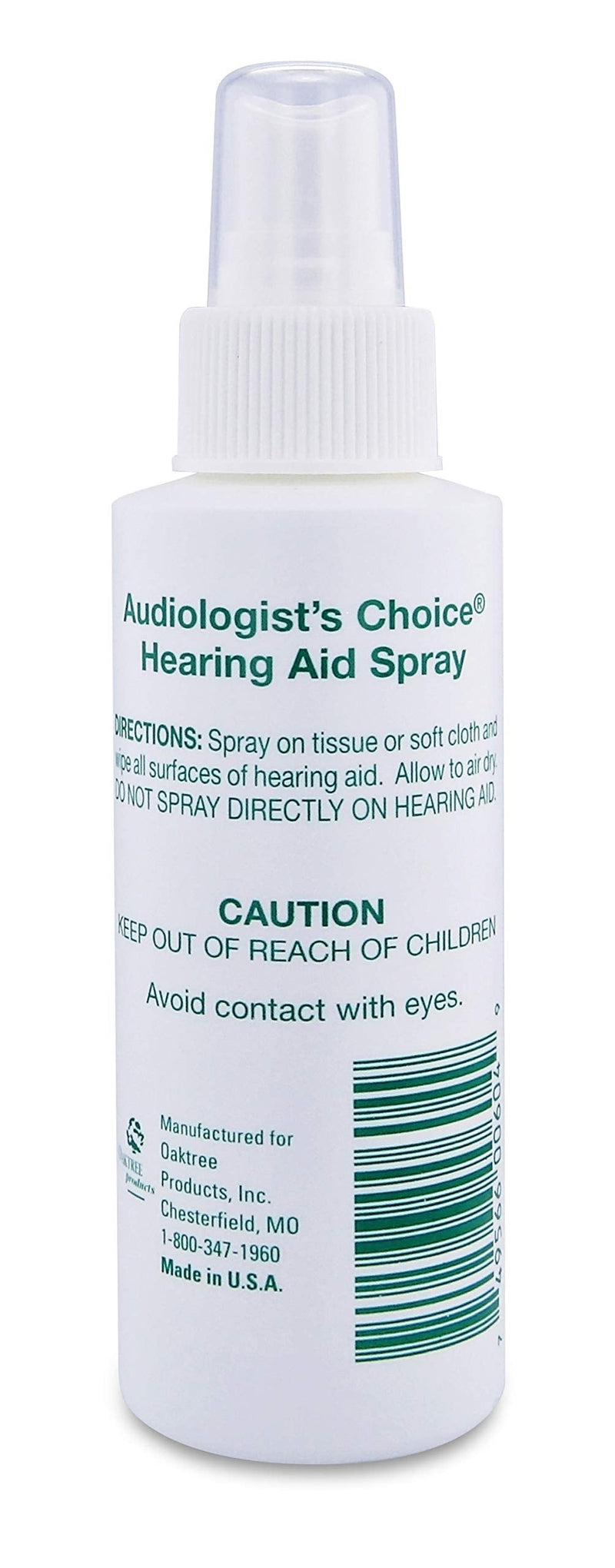 [Australia] - Audiologist's Choice Hearing Aid Cleaner (4 oz Spray) - Cleans Your Hearing Aids - Includes Liberty Hearing Aid Battery Keychain 4 Fl Oz (Pack of 1) 