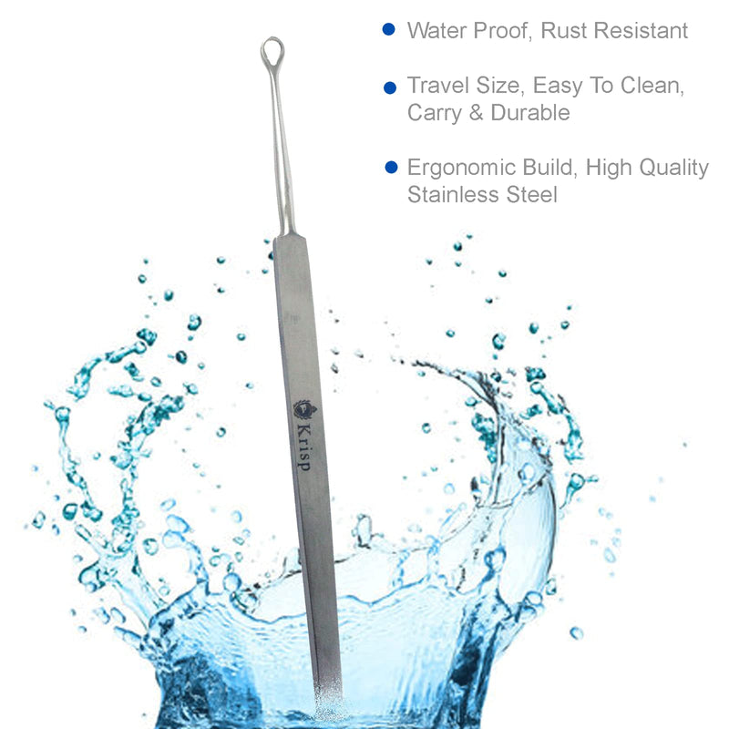 [Australia] - Ear Wax Removal Kit - Ear Q Tip Pick Curette Cleaning Reusable Earwax Cleaner Remover Medical Grade Stainless Steel Tool by Krisp Beauty 