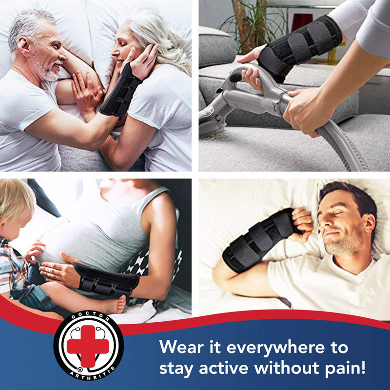 [Australia] - Doctor Developed Carpal Tunnel Wrist Brace Night & Wrist Support & Sleep Brace [Single] (with splint) -Registered Class I Medical Device & Doctor Written Handbook - Fully Adjustable to Fit any Hand (Right) Right - Splint Support 