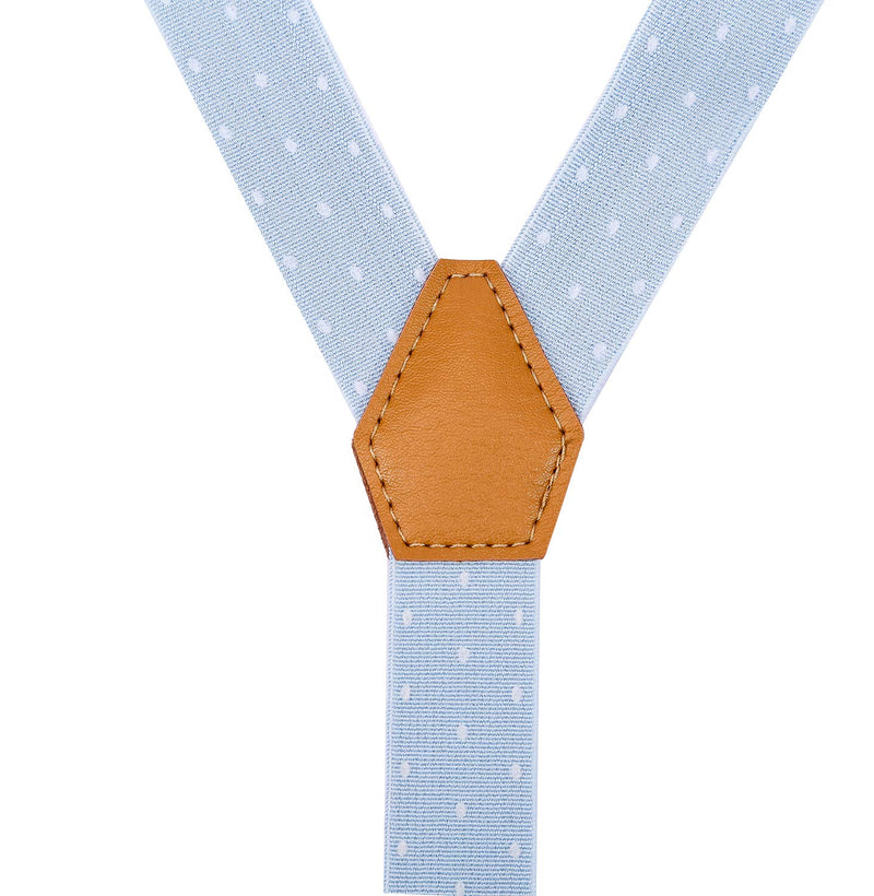 [Australia] - CEAJOO Men Boys Suspenders and Bow Tie Set Adjustable with Round Metal Clips S: 24" (6 month-3 yrs) 1_ Blue White Polka Dot 