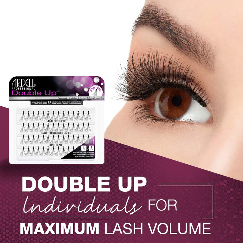 [Australia] - Ardell False Eyelashes Double Up Individuals Knotted Long Black 4 Pack 