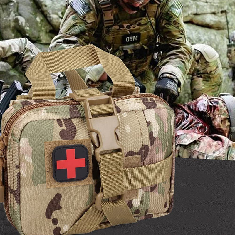 [Australia] - First Aid Kit Car Survival Kit for Outdoor Travel Medical Multipurpose Waist Bag Military Accessories (Camouflage) Camo 